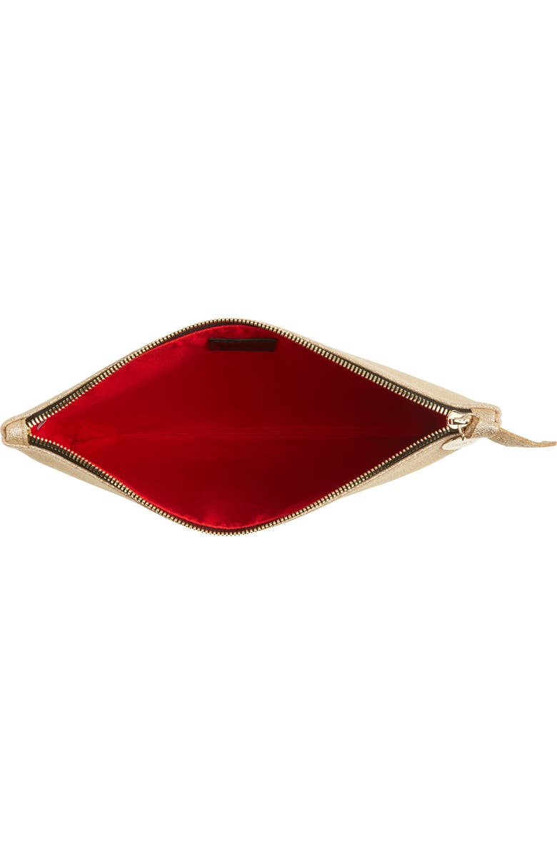 Clare V. Maison Metallic Suede Flat Clutch, Alternate, color,