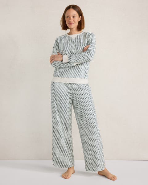 Organic Cotton Jersey Foulard Print Pajama Pants
