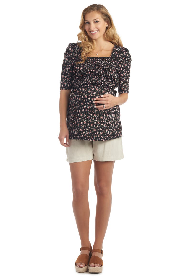 Tracey Maternity/Nursing Top, Alternate, color, BLACK FLORAL