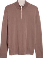 Eleventy Tipped Cashmere Half Zip Sweater