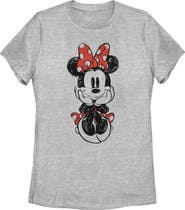 Mickey & Friends Women's Mickey & Friends Sitting Minnie Sketch  Graphic T-Shirt