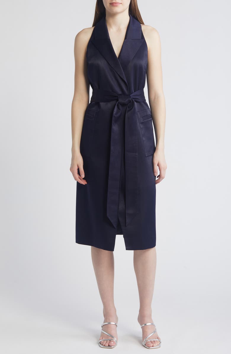 Terrud Sleeveless Satin Sheath Dress
