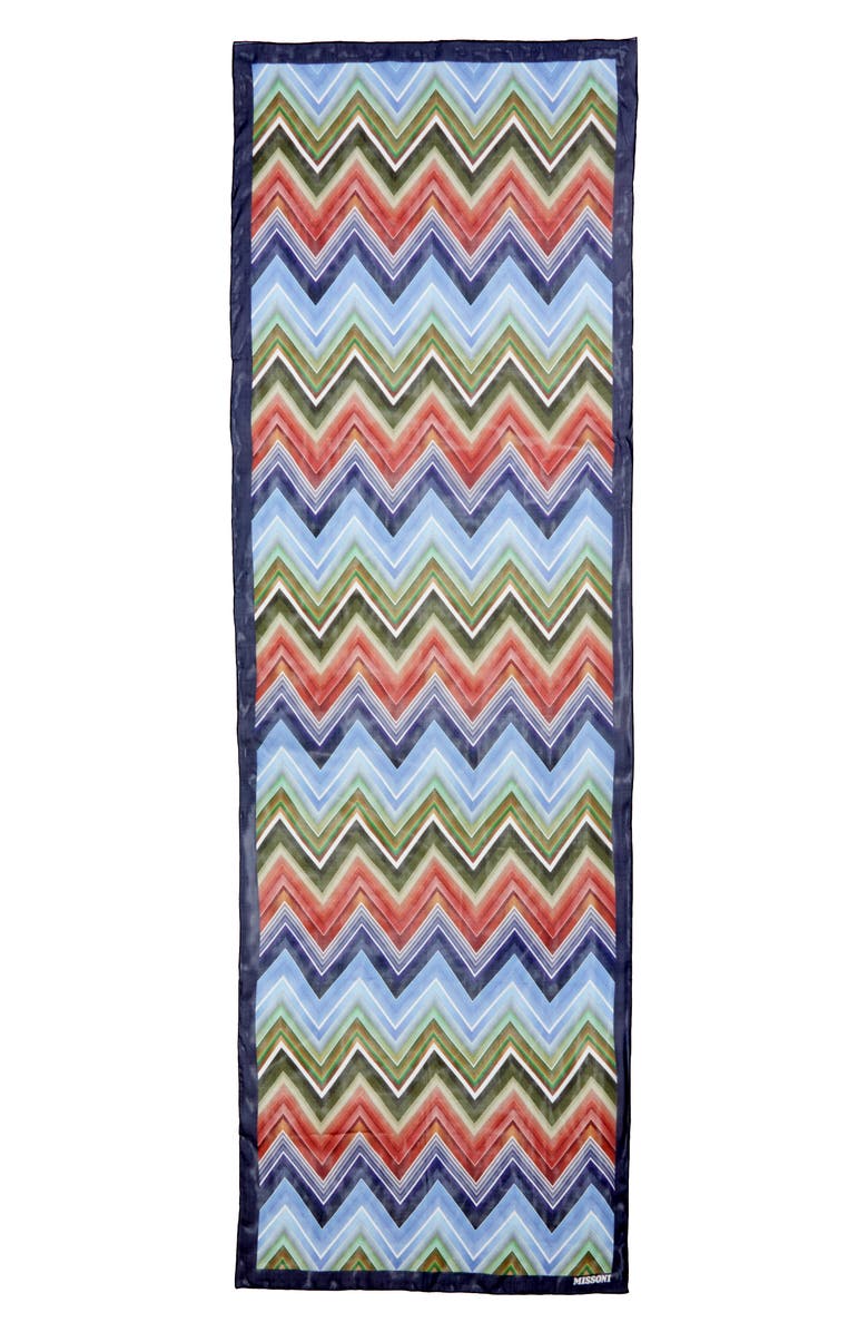 Missoni Zigzag Print Silk Scarf, Alternate, color, 