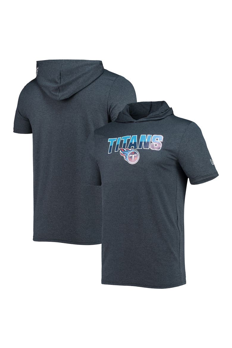 Men's New Era Heathered Navy Tennessee Titans Team Brushed Hoodie T-Shirt, Main, color, Navy