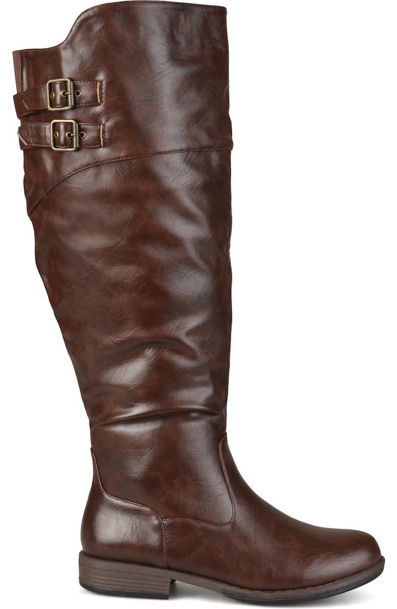 Journee Collection JOURNEE Tori Riding Boot - Extra Wide Calf, Alternate, color, Brown