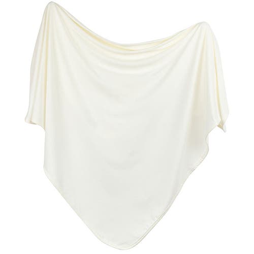 Ely's & Co. Jersey Knit Cotton Swaddle Blanket And Beanie Gift Set In Ivory