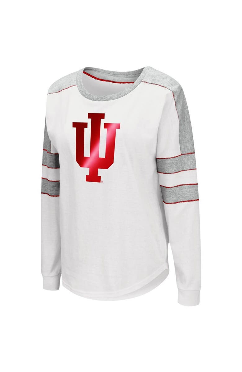 COLOSSEUM Women's Colosseum White Indiana Hoosiers Trey Dolman Long Sleeve T-Shirt, Alternate, color, 