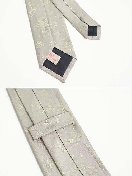 Lost Pattern Nyc "paisley" Silk Jacquard Tie In Neutral