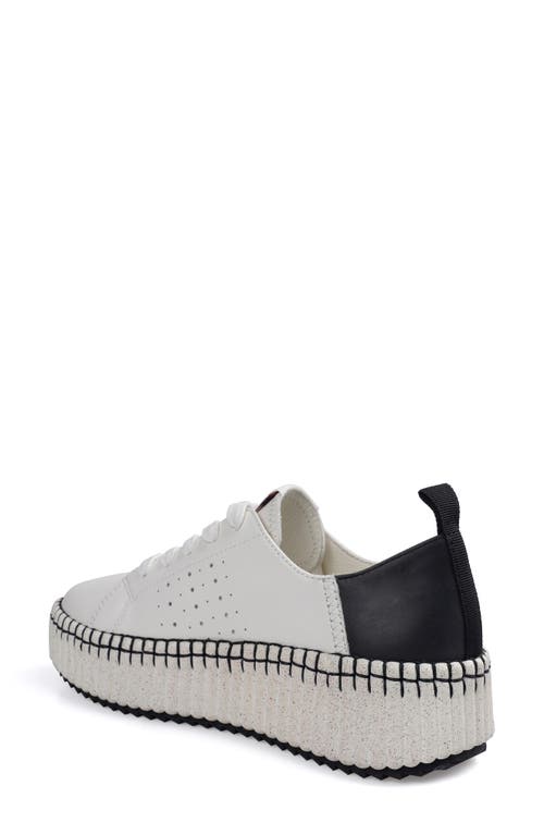 National Comfort Leather Sneaker In White/black Leather