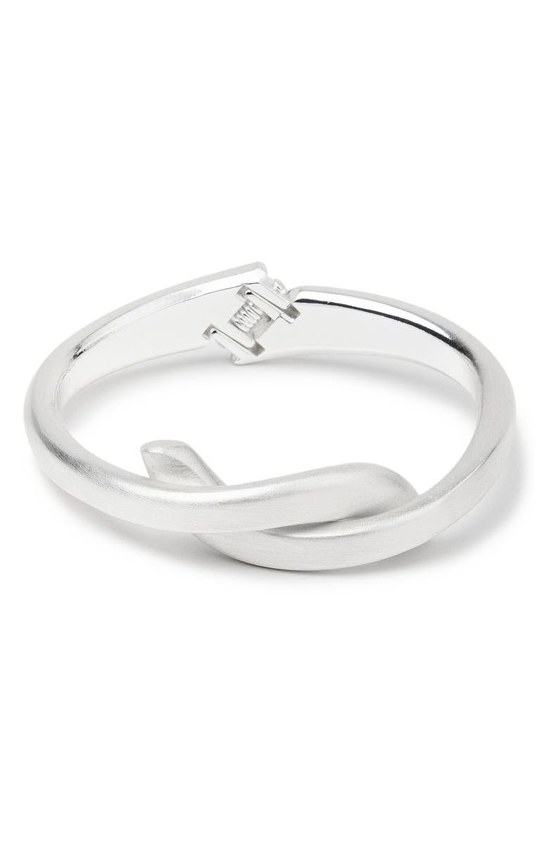 SAACHI Matte Twist Cuff Bracelet, Main, color, Silver