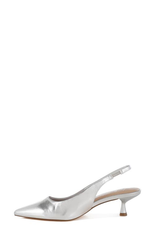 London Rag Pentas Kitten Heel Slingback Pump In Silver