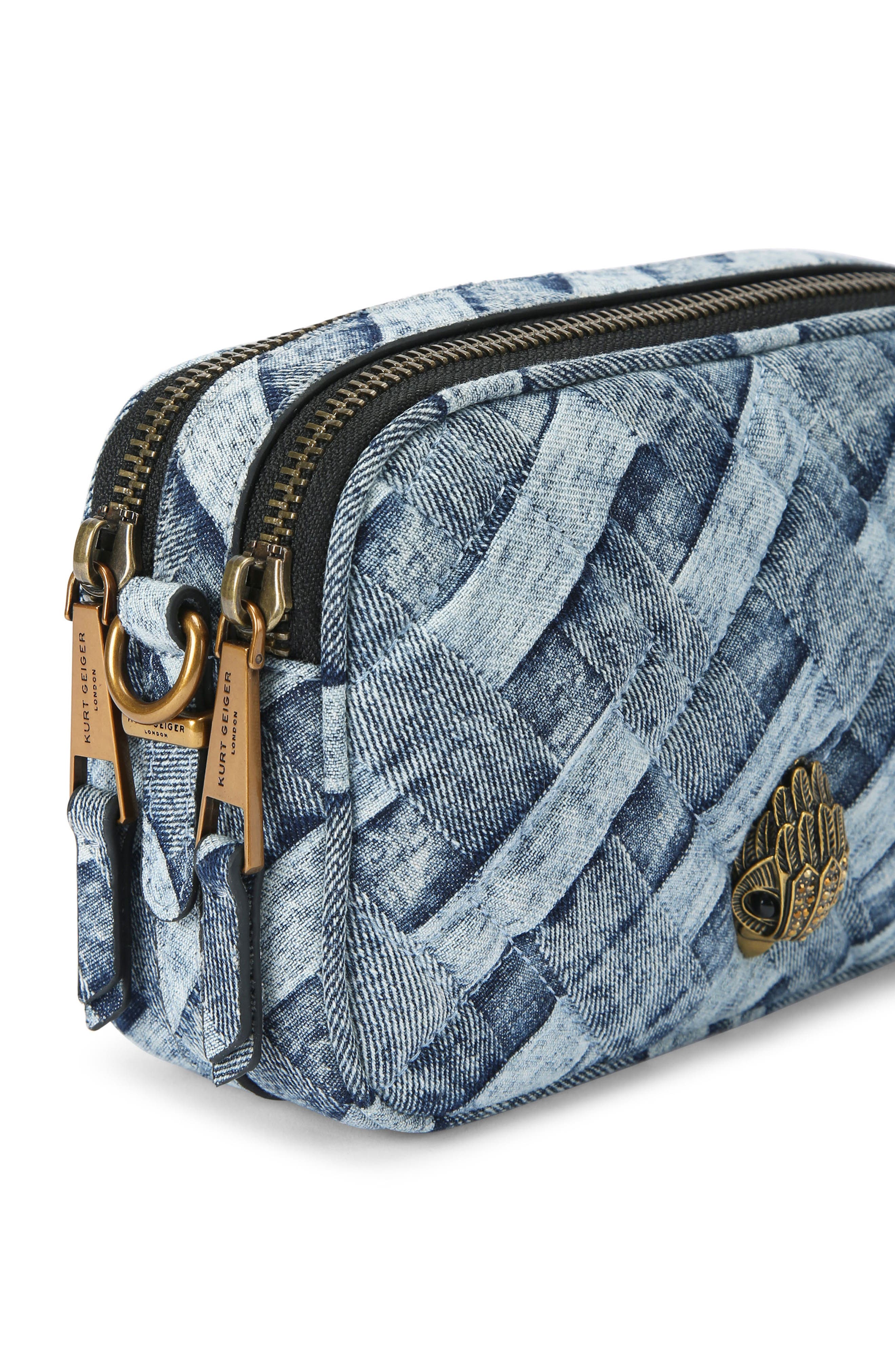 Kurt Geiger London Kensington Denim Camera Crossbody Bag, Alternate, color, Navy