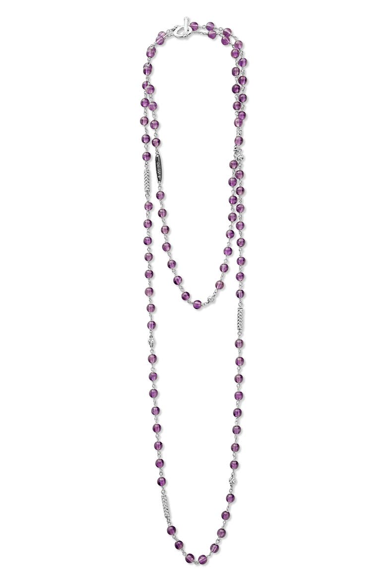 Caviar Icon Amethyst Bead Dual Layer Necklace video