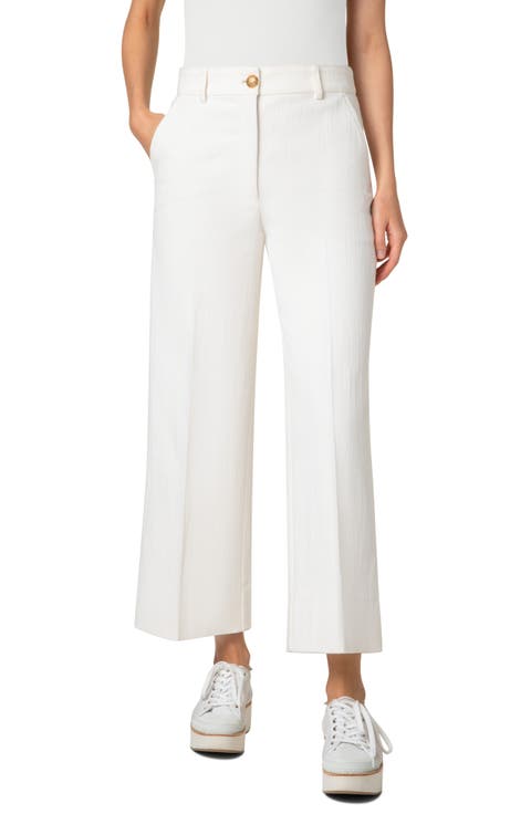 Chiara Wide Leg Crop Jeans (Cream)