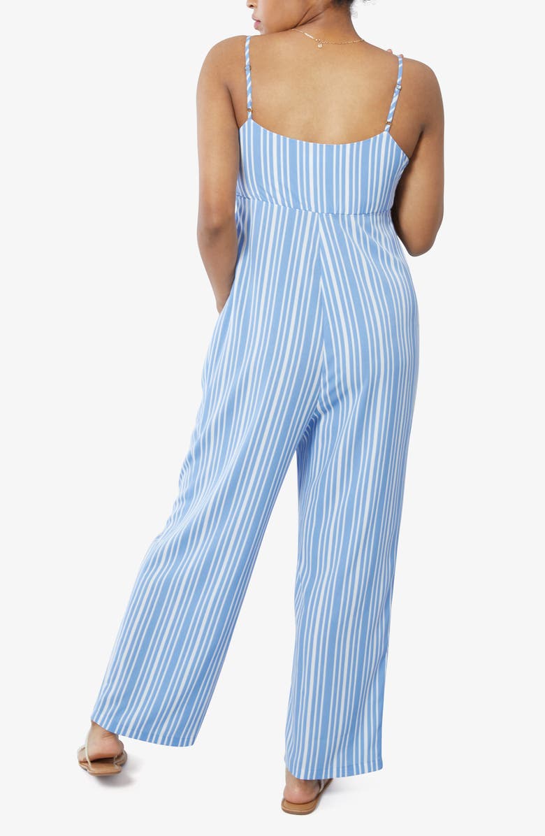 Ingrid & Isabel<sup>®</sup> Stripe Tie Front Maternity Jumpsuit, Alternate, color, 