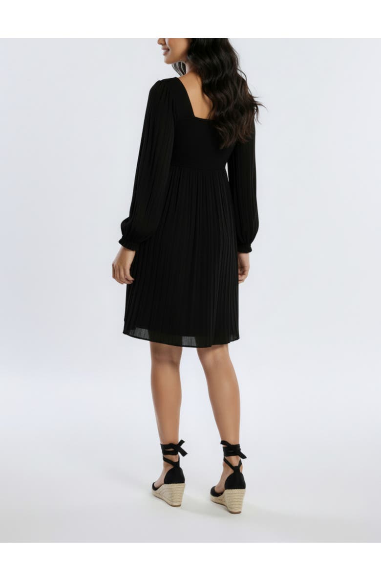 MOTHERHOOD MATERNITY Smocked Babydoll Long Sleeve Mini Dress, Alternate, color, Core Black