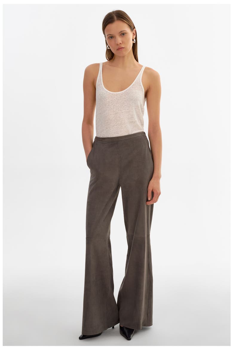 Elise | Suede Wide Leg Pants, Main, color, Streel Grey