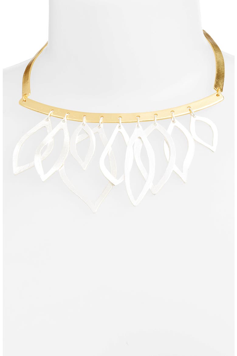 Two-Tone Frontal Necklace, Alternate, color, GOLD/SILVER MIX