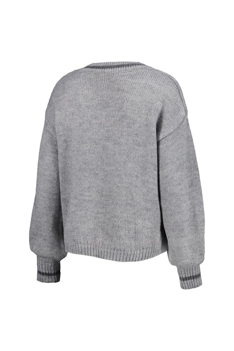 Women's Lusso Gray Golden State Warriors Scarletts Lantern Sleeve Tri-Blend V-Neck Pullover Sweater, Alternate, color, Gray