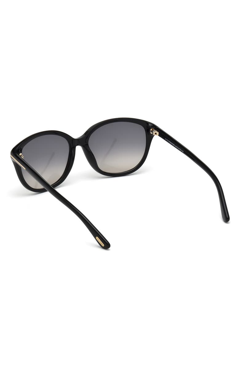 TOM FORD 'Karmen' 57mm Sunglasses, Alternate, color, Sblk/Smk