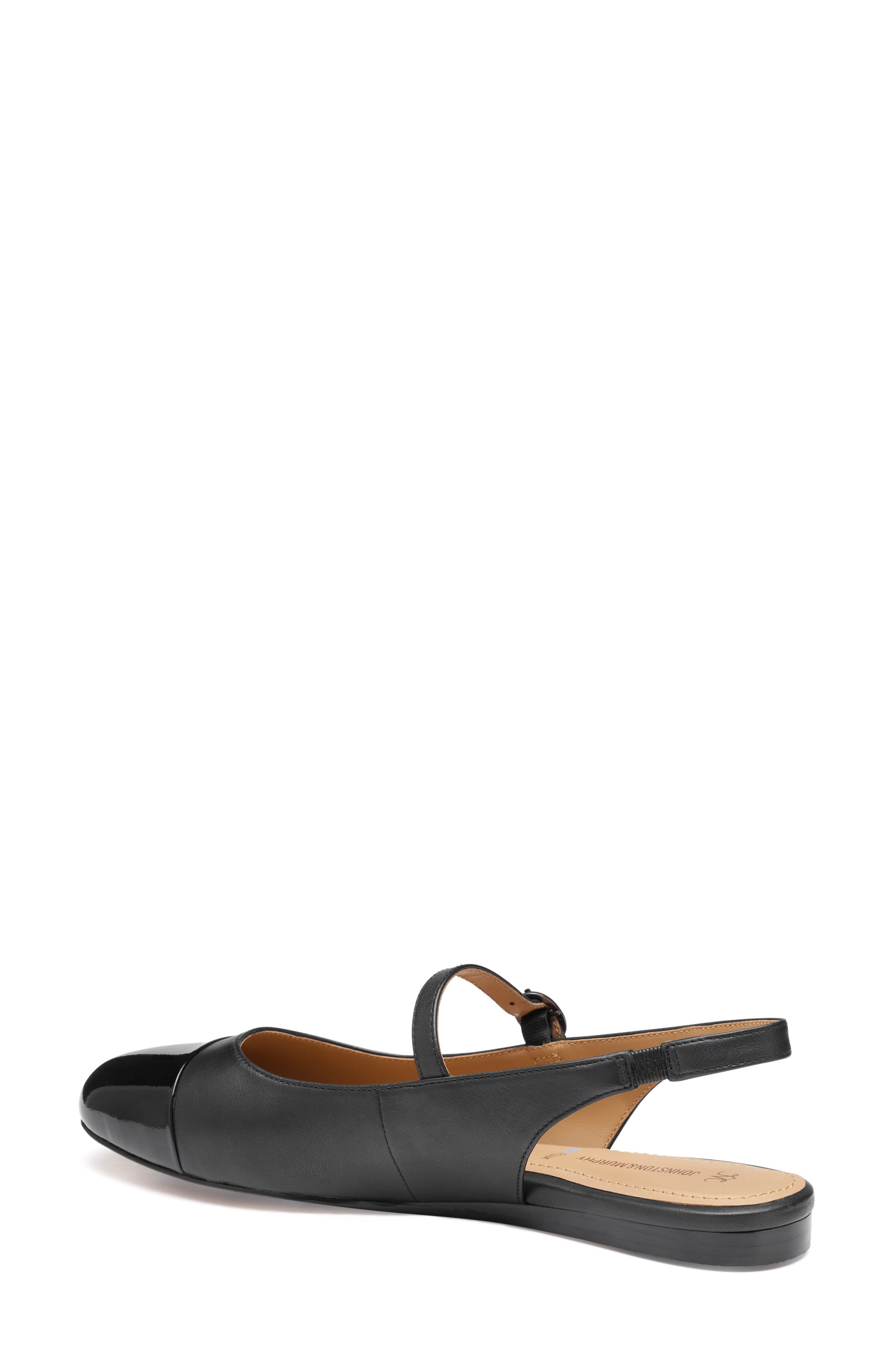Johnston & Murphy Claire Mary Jane Slingback Flat, Alternate, color, Black Patent Leather