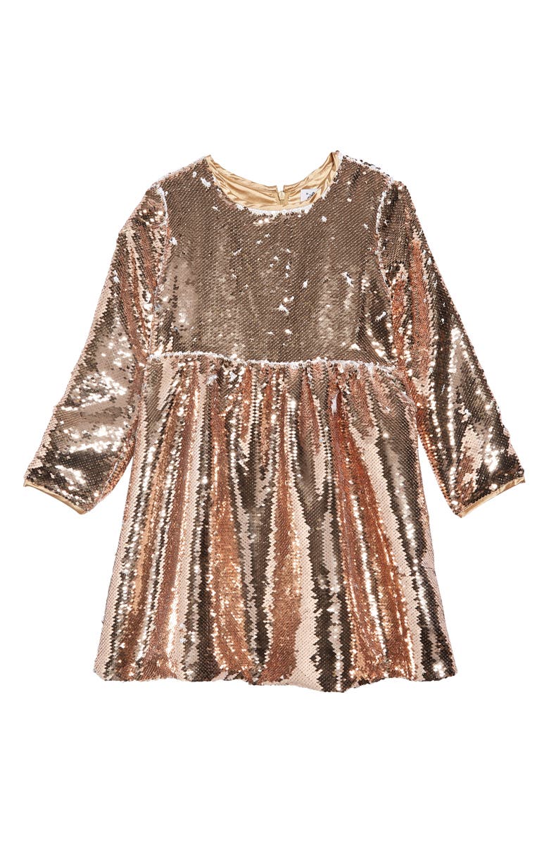 Lola + The Boys Lola & the Boys Rose Gold Party Dress, Main, color, 