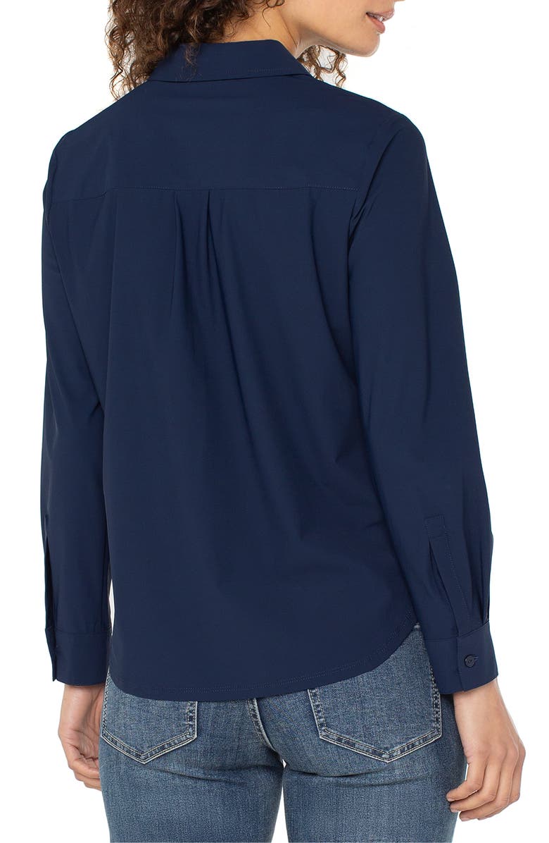 Liverpool Los Angeles Half Zip Collar Shirt, Alternate, color, Dark Navy