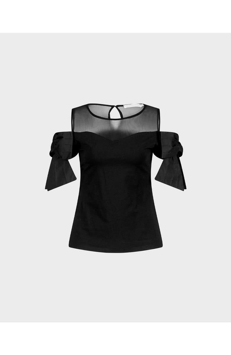 Anne Fontaine Virtyl Sweetheart Neckline Jersey Top, Main, color, Black