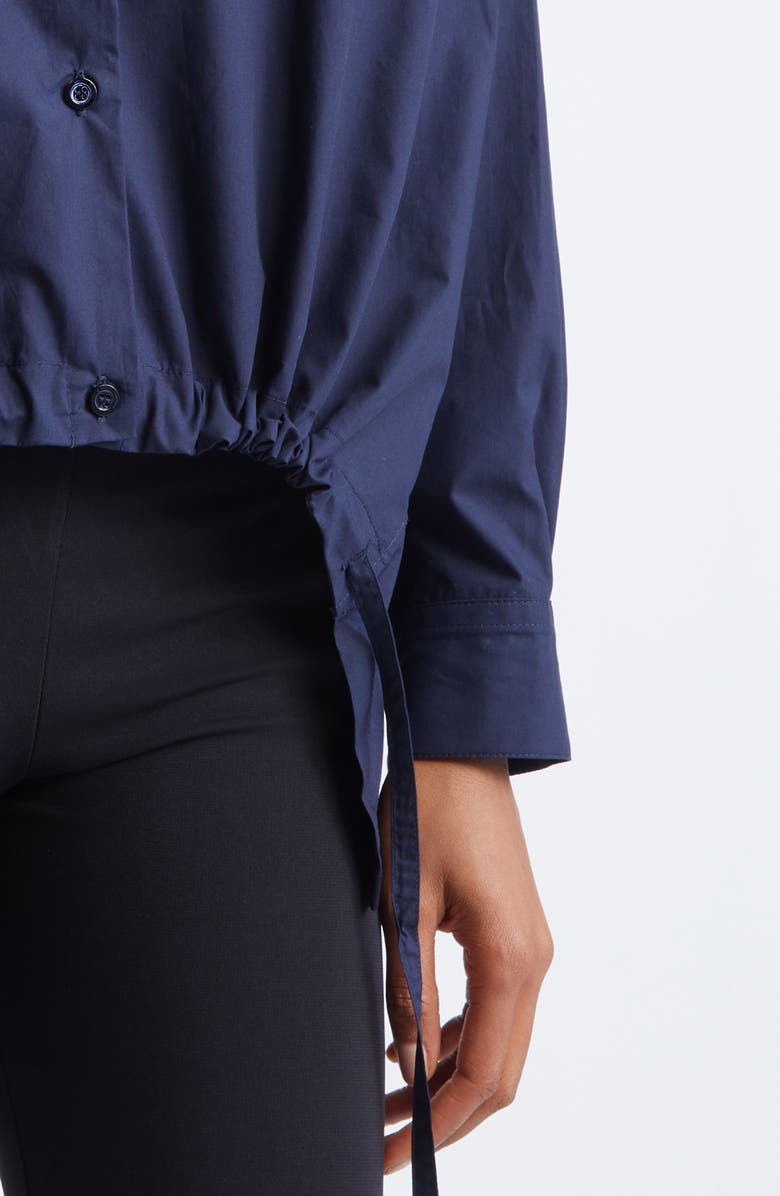 Emporio Armani Oversize Cotton Poplin Button-Up Shirt, Alternate, color, Solid Blue Navy