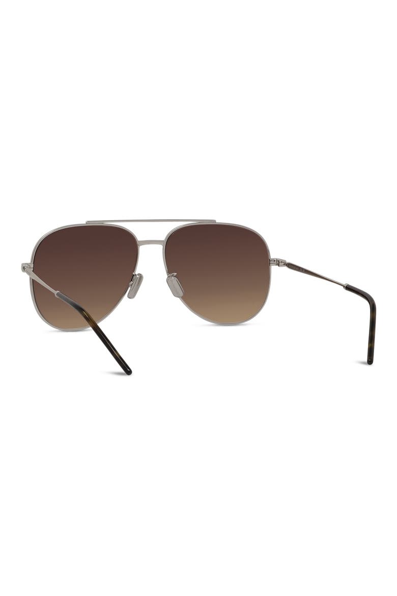 City 58mm Gradient Pilot Sunglasses, Alternate, color, SHINY PALLADIUM / BROWN