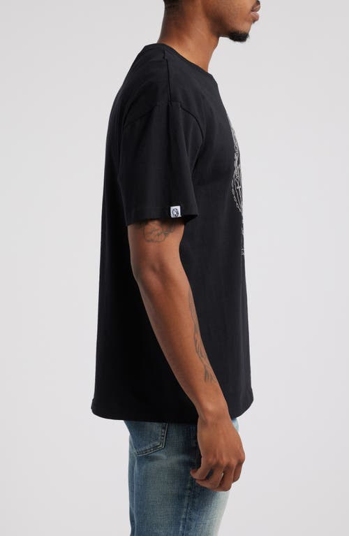 Billionaire Boys Club Helmet Head Embroidered Cotton Graphic T-shirt In Black