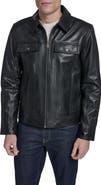 Cole Haan Leather Trucker Jacket
