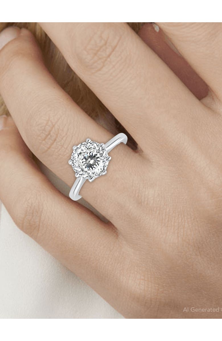 Bliss Diamond Certified 3Ct Portuguese Cut Diamond Engagement Ring 14k Gold Lab Grown, Alternate, color, 14K White Gold