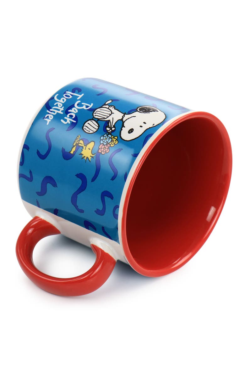 Gibson Snoopy Songs 4 Piece 21oz Stoneware Mug Set, Alternate, color, Red