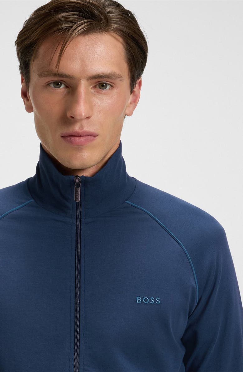 BOSS Mix Match Stretch Cotton Lounge Jacket, Alternate, color, Open Blue