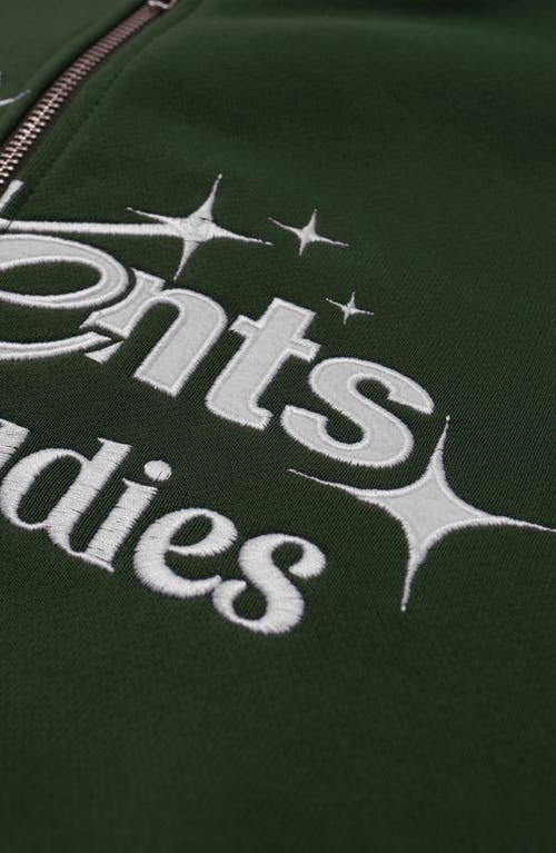 Students Rising Stars Cotton Zip-up Hoodie In Green