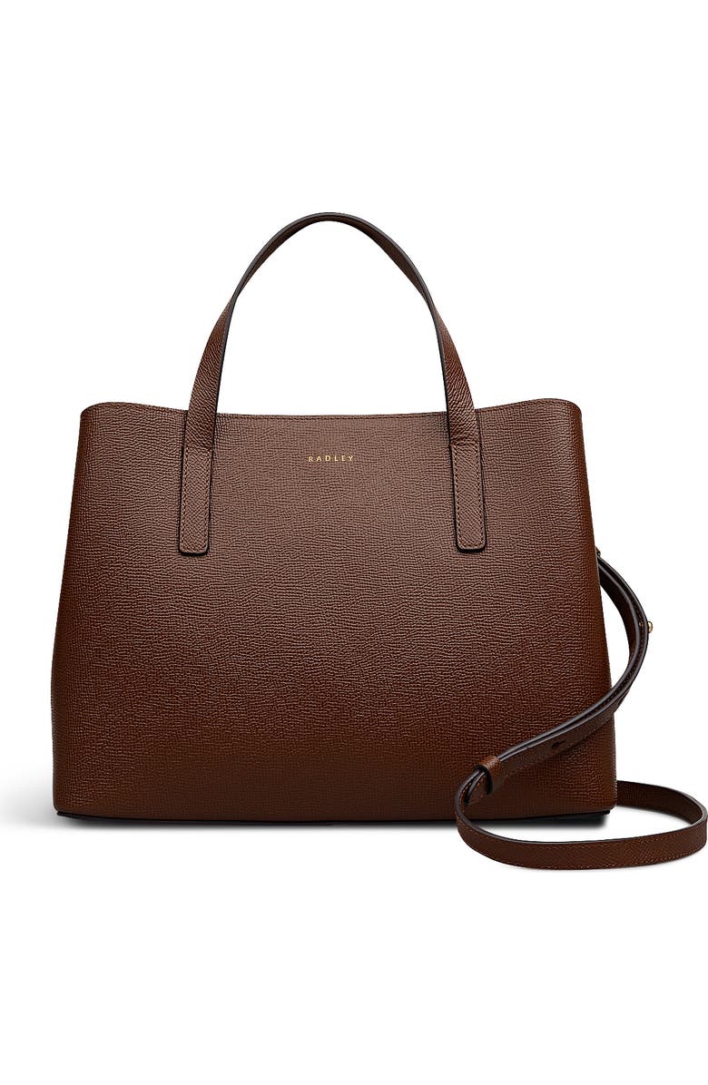 Radley Dukes Place - Texure Medium Ziptop Satchel Bag, Main, color, Chocolate