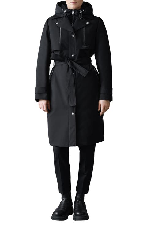 Siobhan Down Trench Coat with Removable Bib