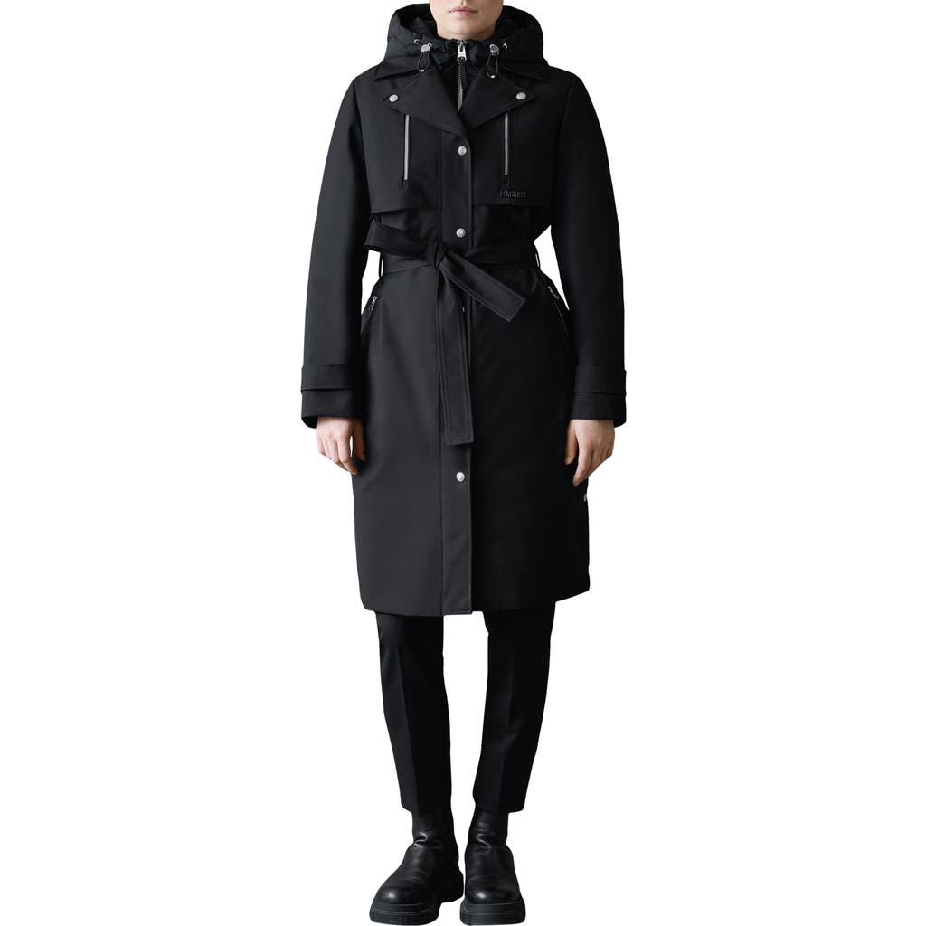Mackage Siobhan Down Trench Coat With Removable Bib In Black