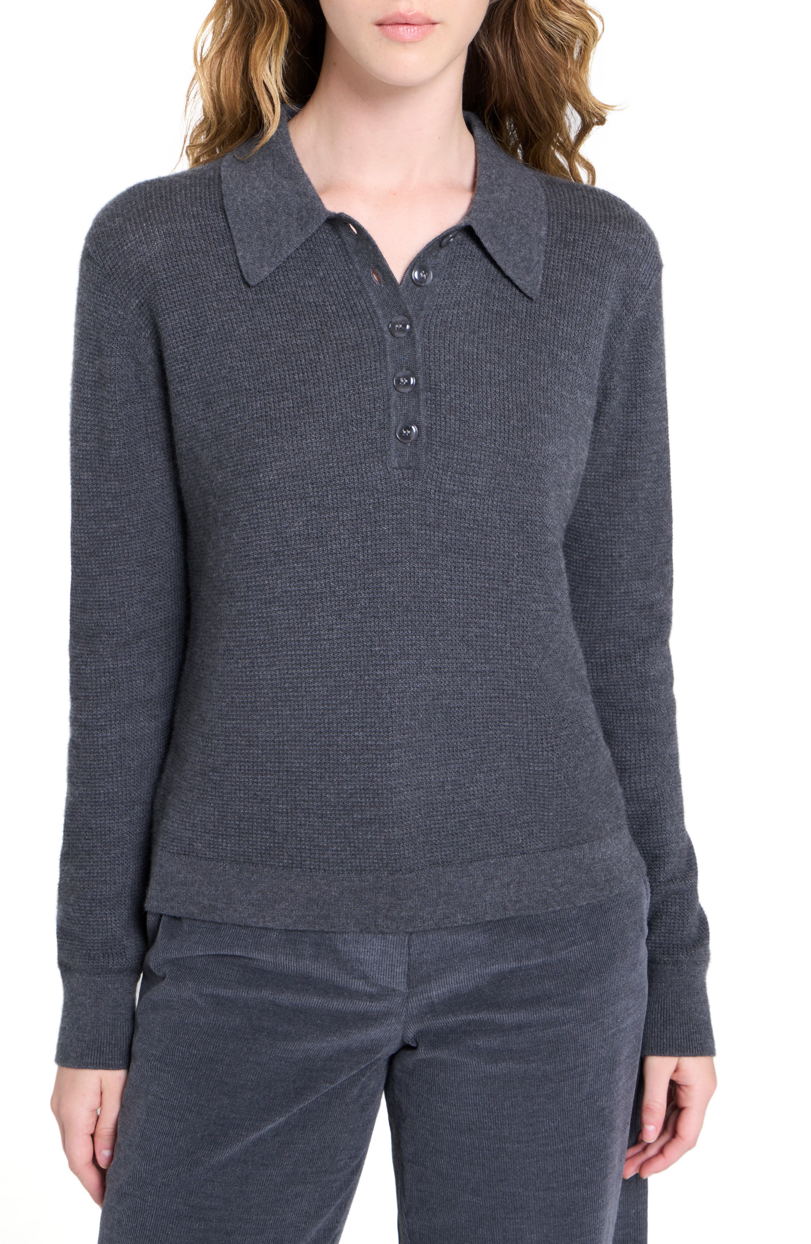 Jorden Thermal Cashmere Polo Sweater