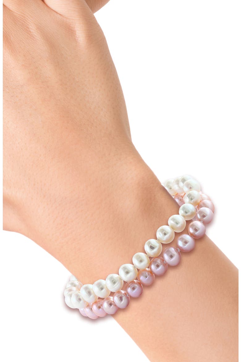 Freshwater Pearl & White Topaz Stacked Bracelet, Alternate, color, MULTI