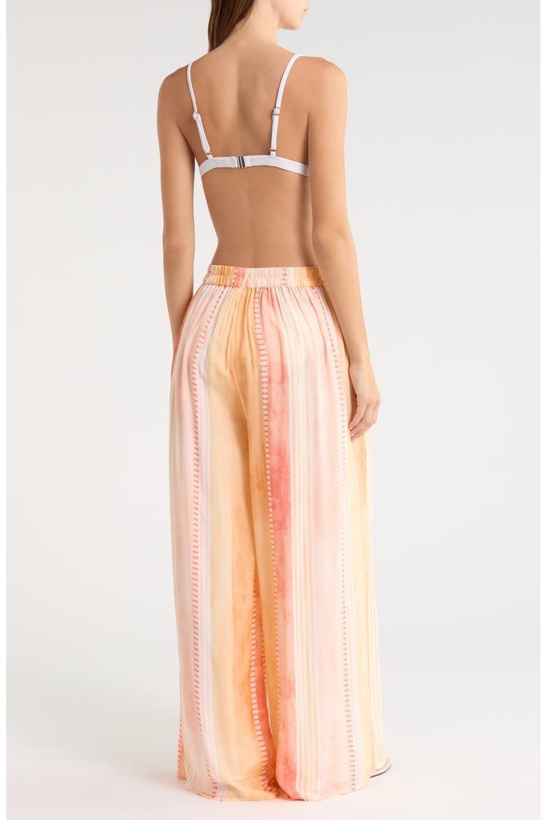 Print Wide Leg Cover-Up Pants, Alternate, color, CORAL STROVIA