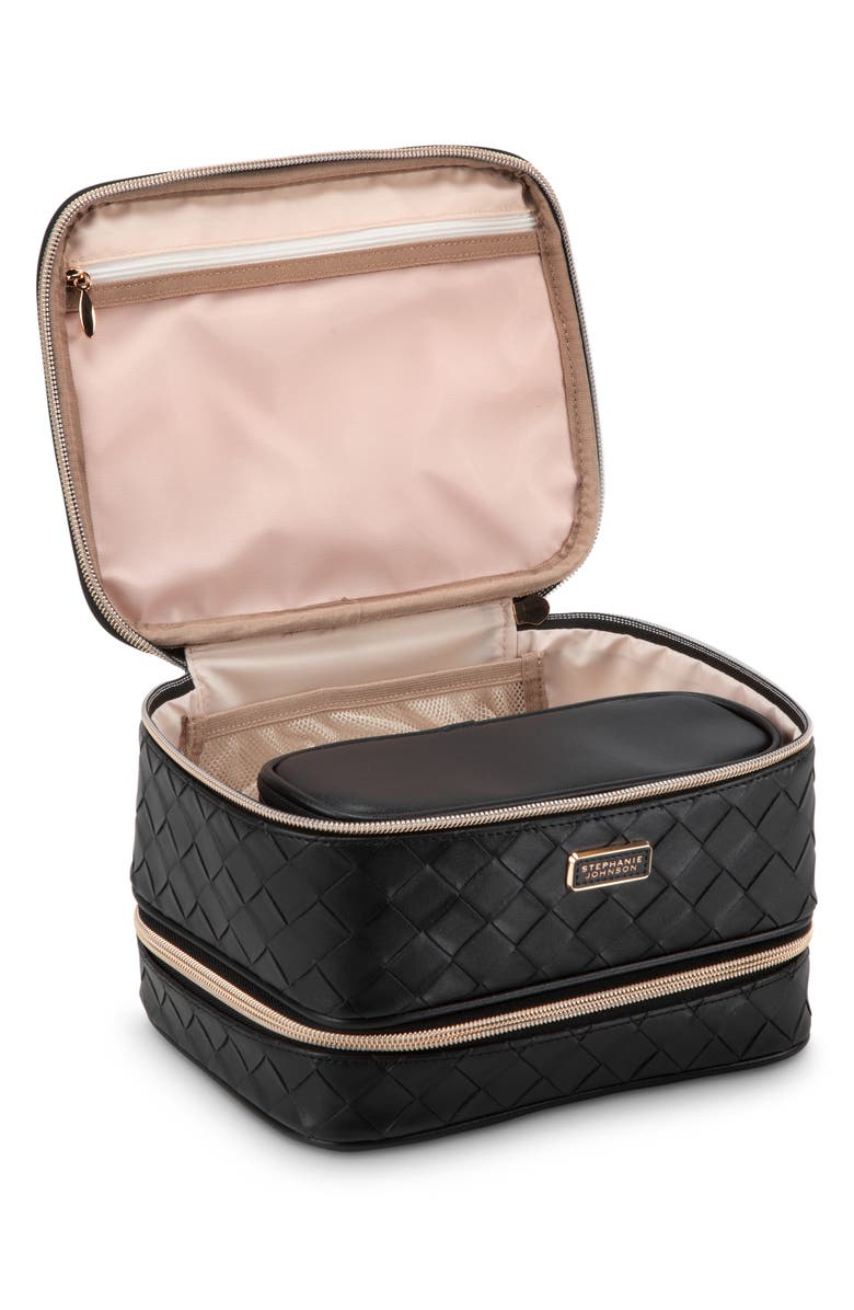 Stephanie Johnson Belize Raven Jenny Cosmetics Train Case, Alternate, color, Black