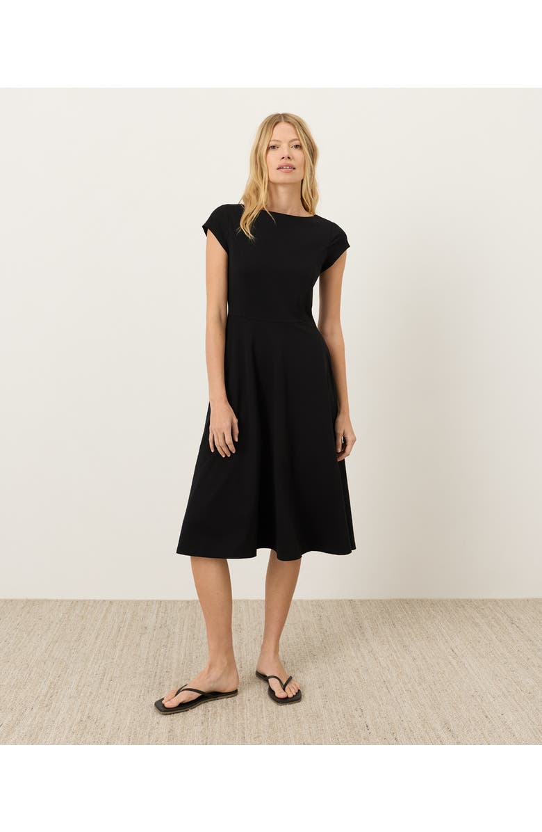 Pact Fit & Flare Ballet Dress Made with Organic Cotton, Main, color, Black