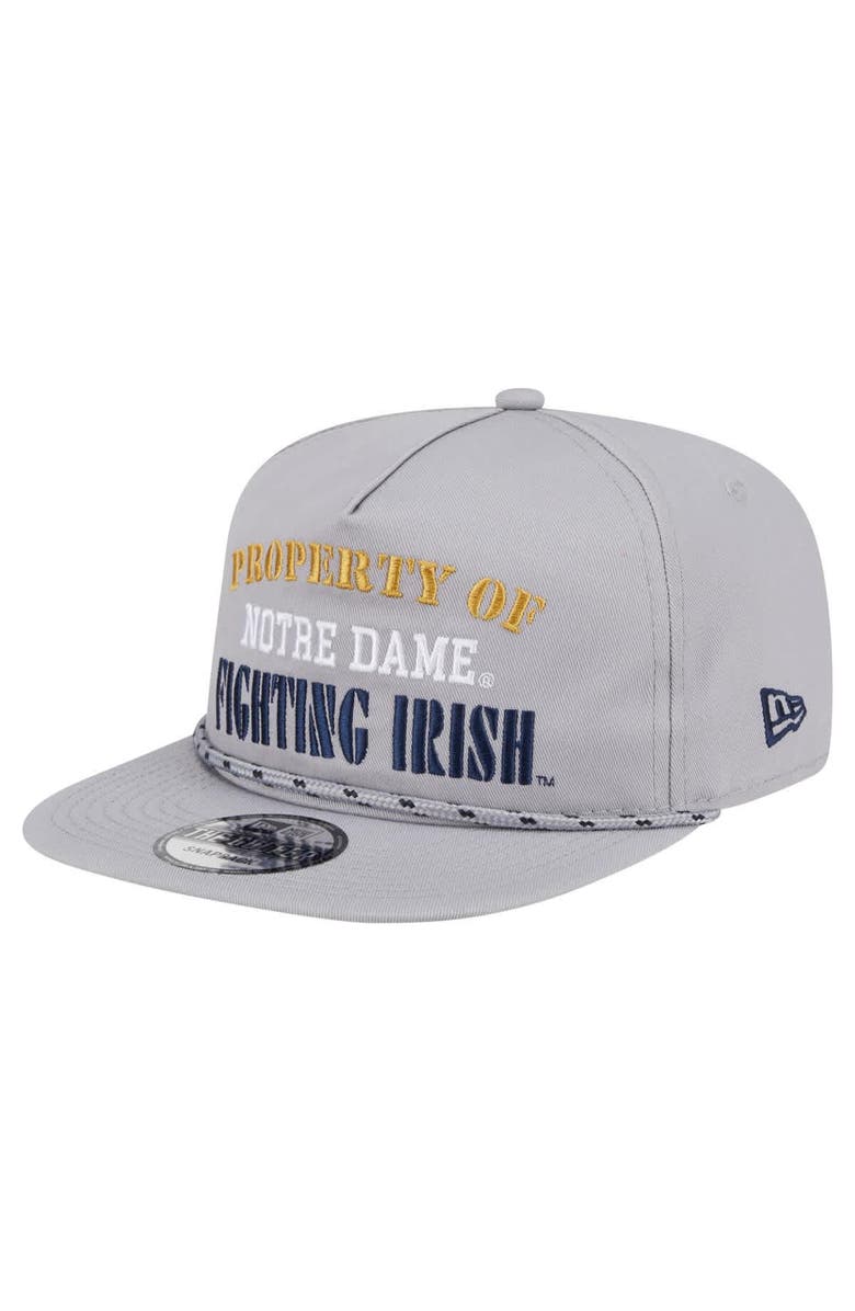New Era Men's New Era Gray Notre Dame Fighting Irish Golfer Vintage Adjustable Hat, Alternate, color, 
