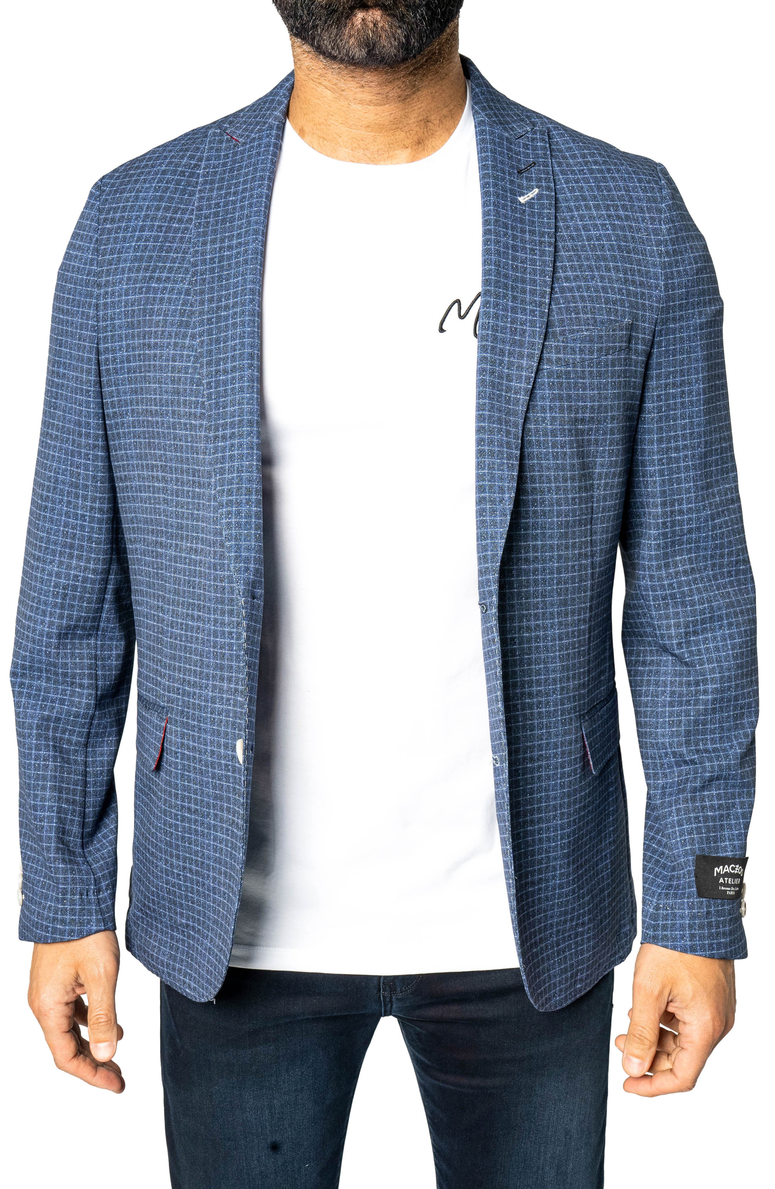 Maceoo Unconstructed Vortex Blue Blazer