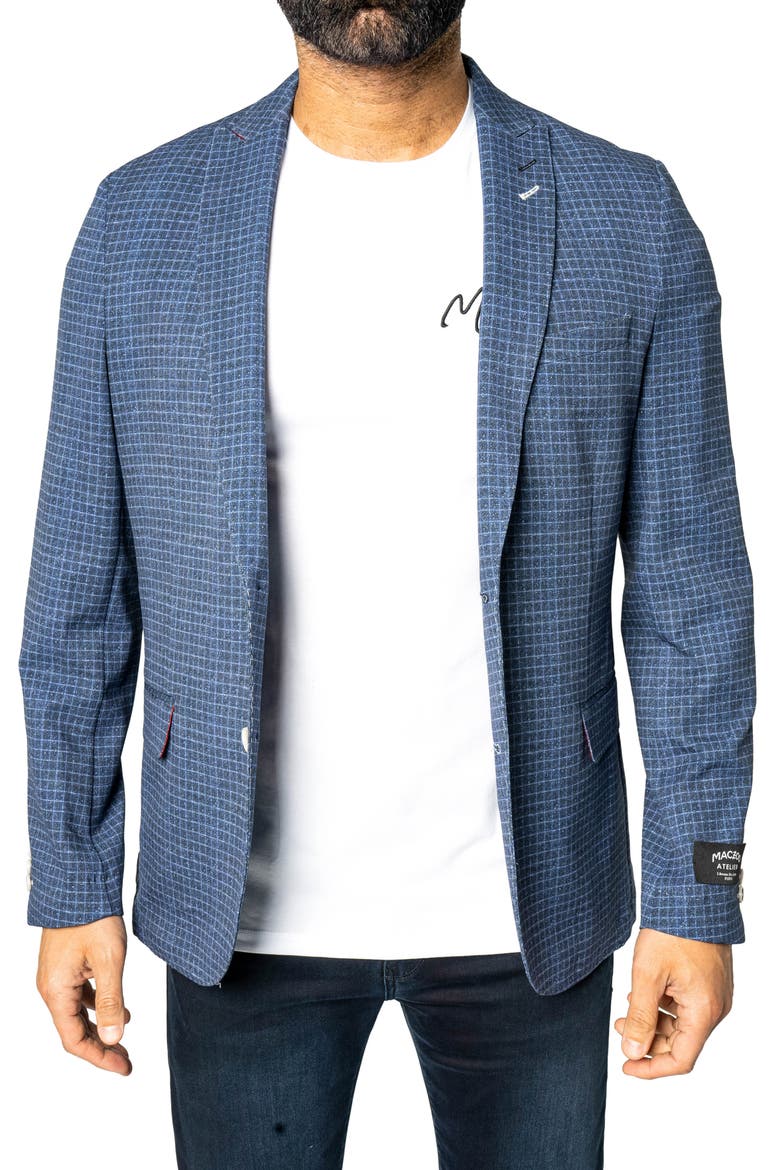 Unconstructed Vortex Blue Blazer, Main, color, BLUE