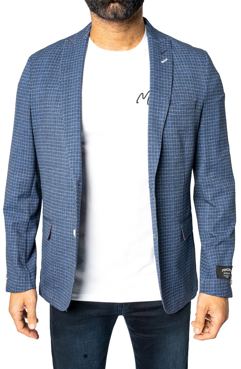 Maceoo Unconstructed Vortex Blue Blazer, Main, color, Blue