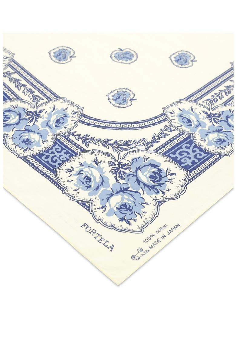 Floral Print Cotton Bandana, Alternate, color, Cream