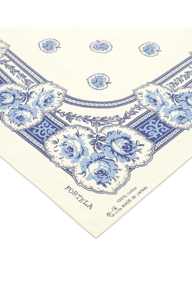Fortela Floral Print Cotton Bandana, Alternate, color, Cream